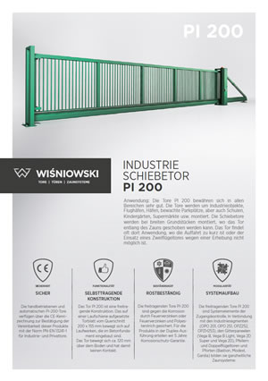 Datenblatt-Info Datenblatt Schiebetore Industrie TR-200